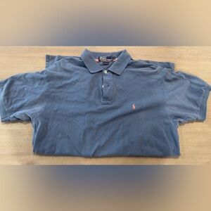 Vintage Ralph Lauren Men's Polo Shirt in Navy Blue